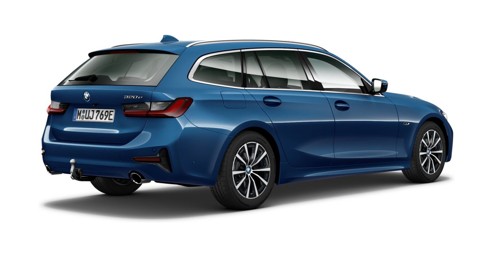 BMW BMW 3er in Blau von hinten BMW BMW 3er in Blau von hinten