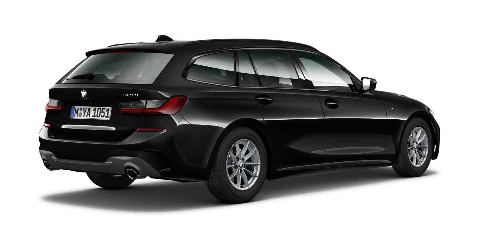 BMW BMW 3er in Schwarz von hinten