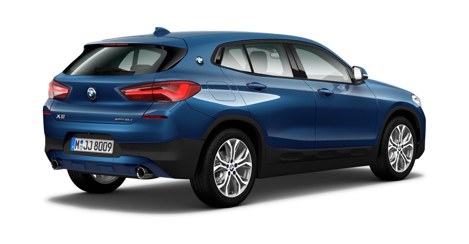 BMW BMW X in Blau von hinten BMW BMW X in Blau von hinten