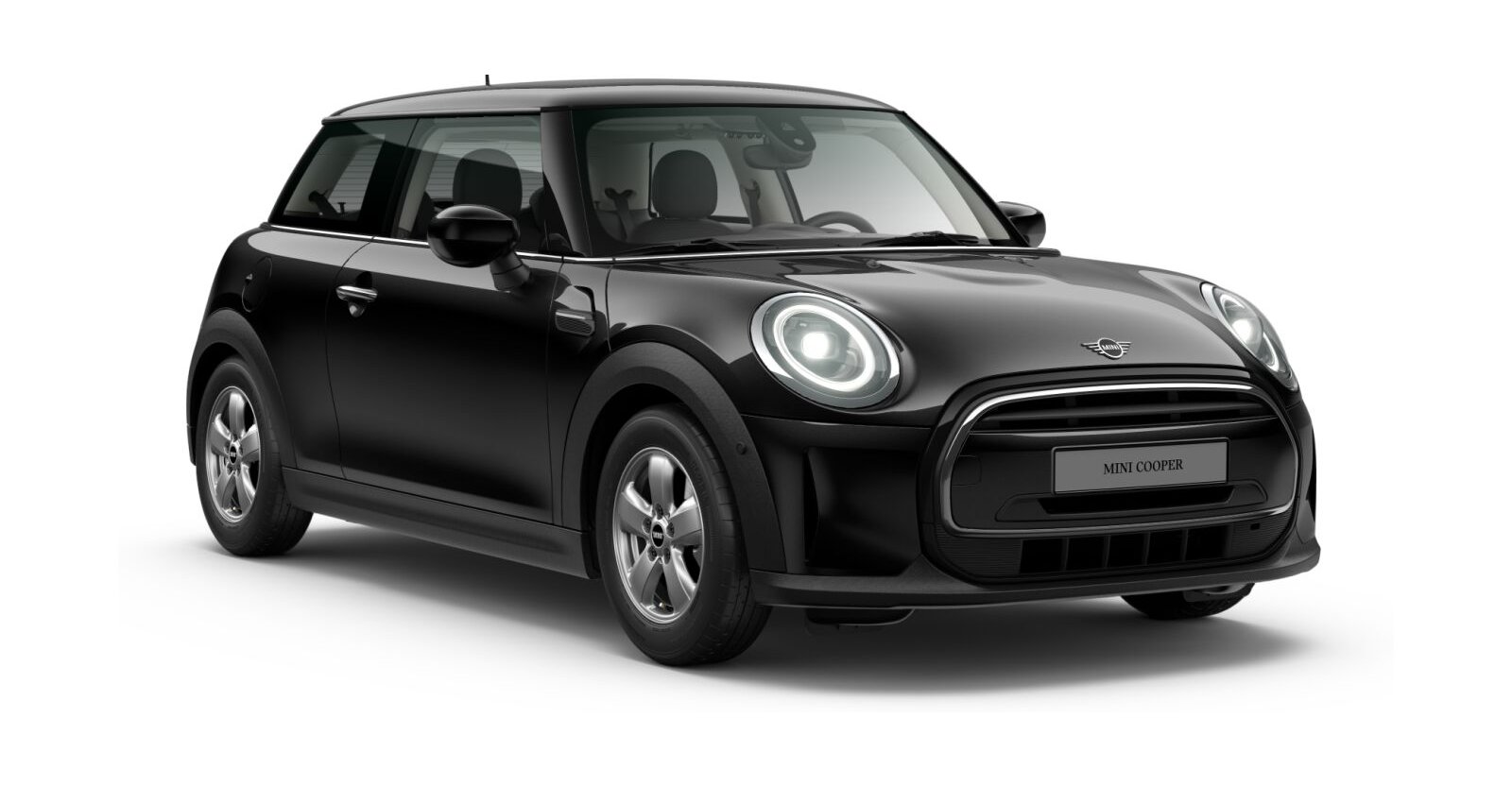 MINI Cooper 3-Türer in Schwarz von vorne