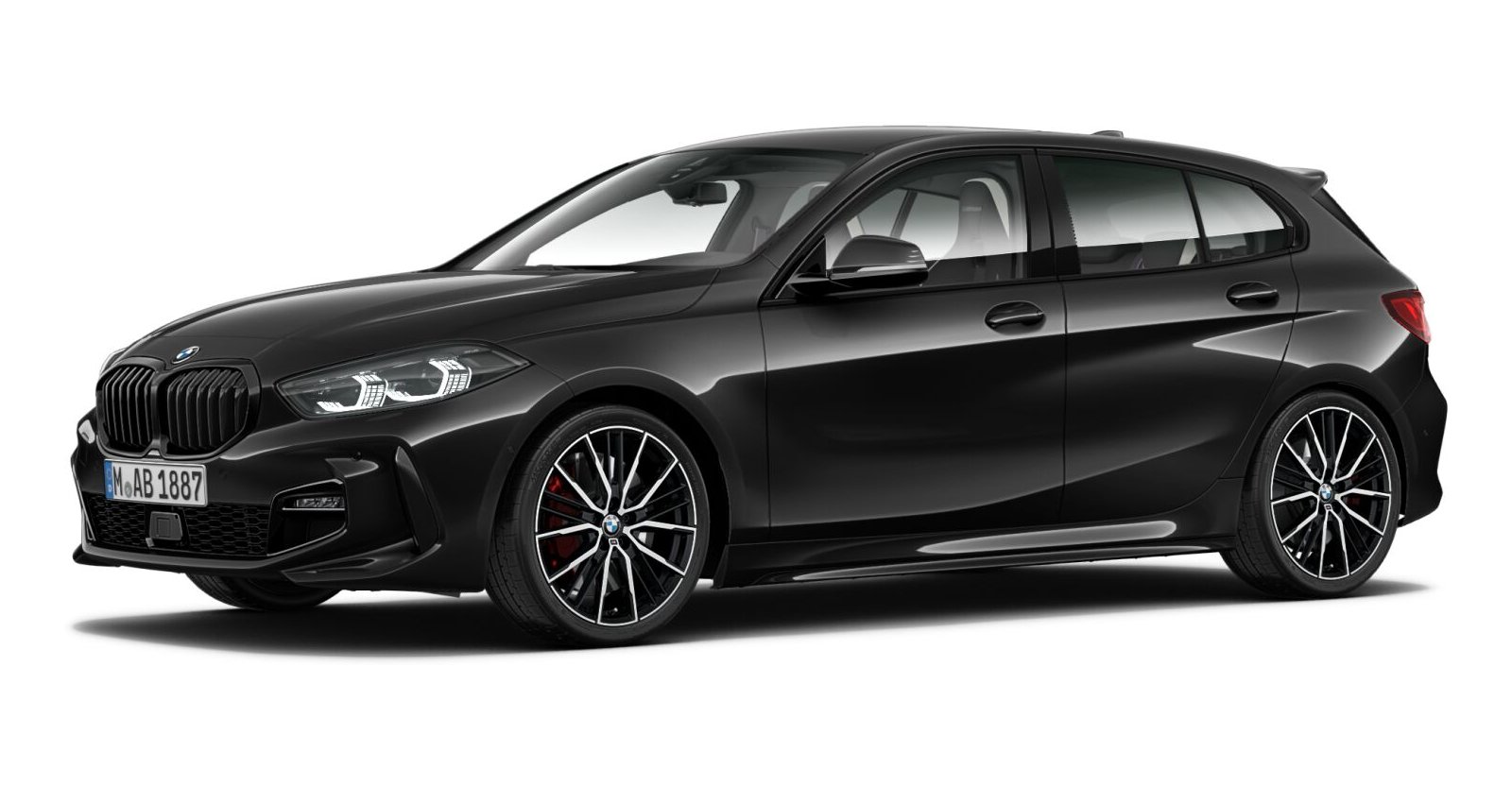 BMW BMW 1er in Schwarz von vorne