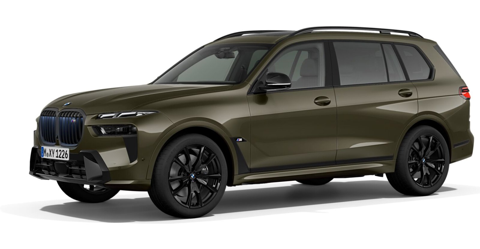BMW X7 M60i xDrive in Grün von vorne BMW X7 M60i xDrive in Grün von vorne