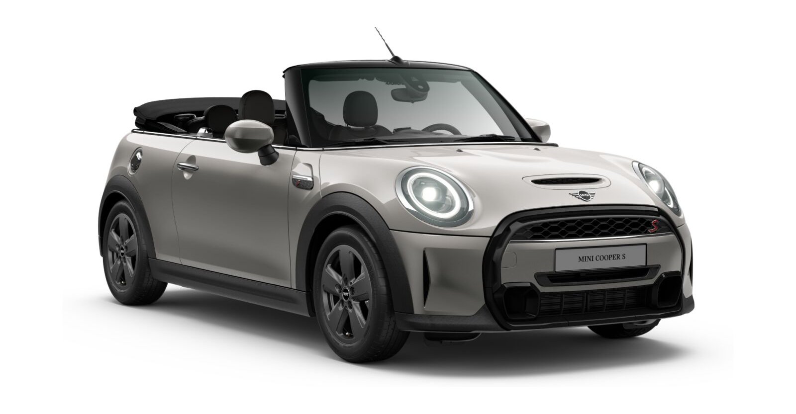 MINI Cooper S Cabrio in Silber von vorne