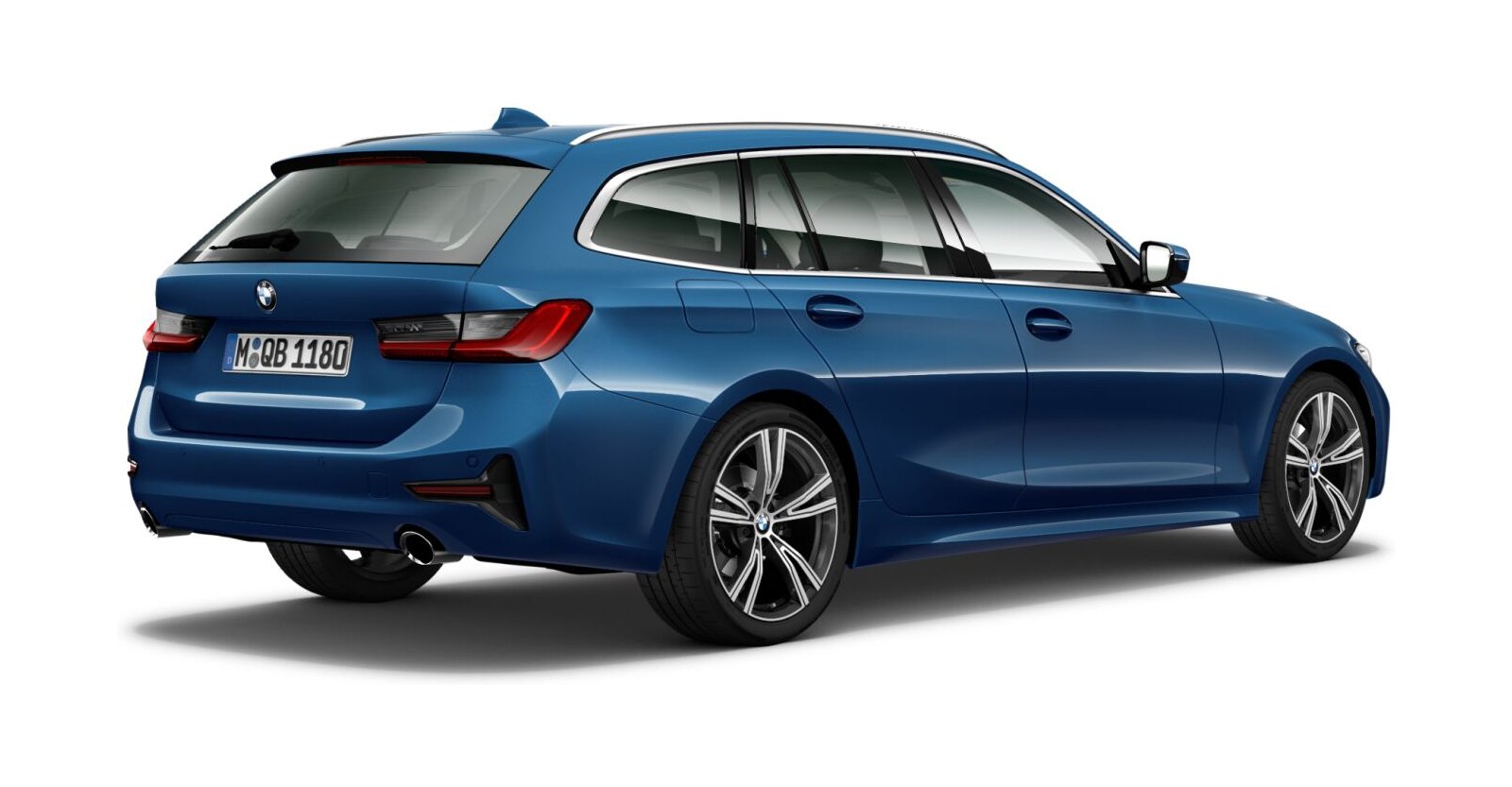 BMW BMW 3er in Blau von hinten