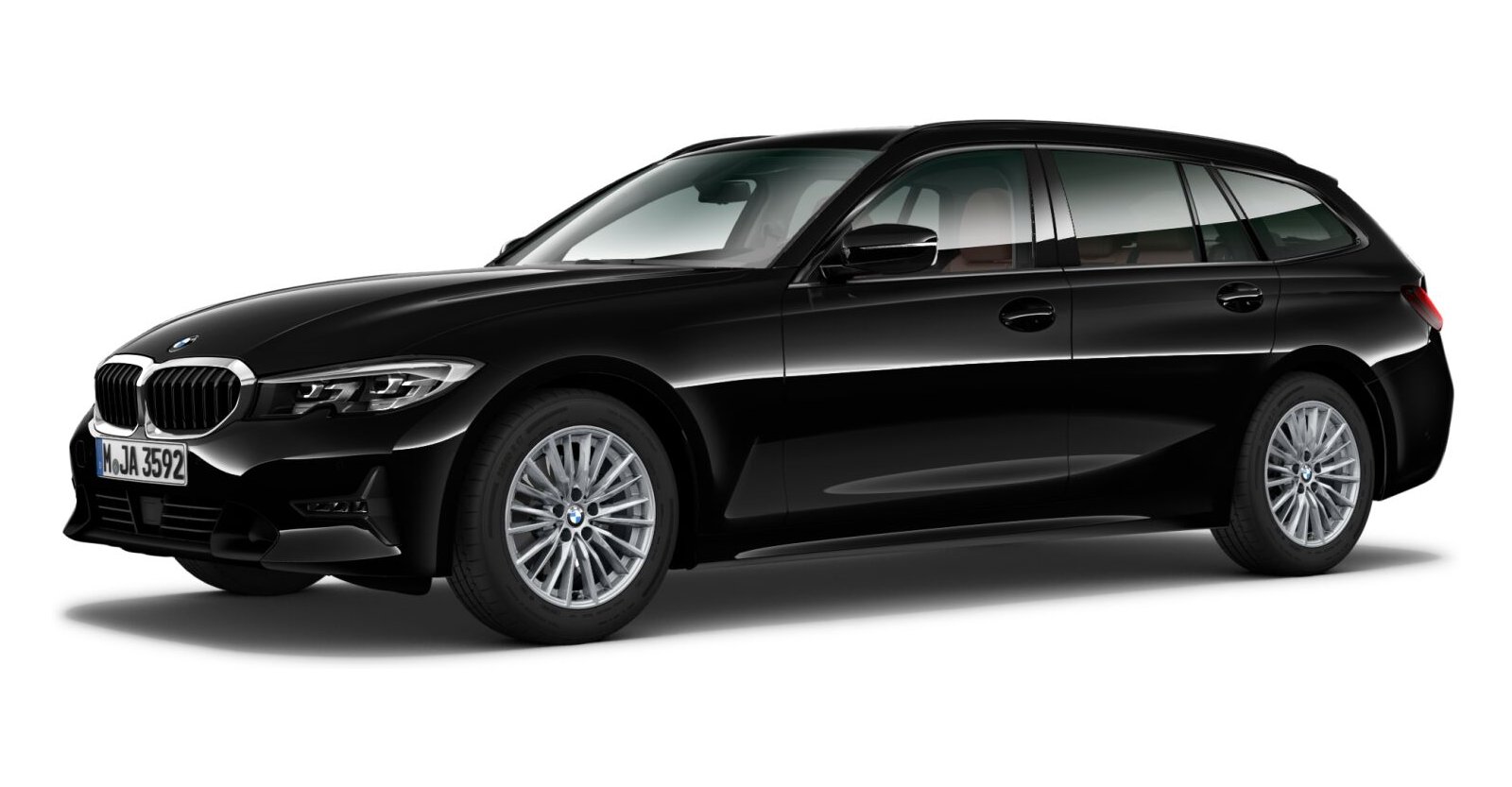 BMW BMW 3er in Schwarz von vorne BMW BMW 3er in Schwarz von vorne