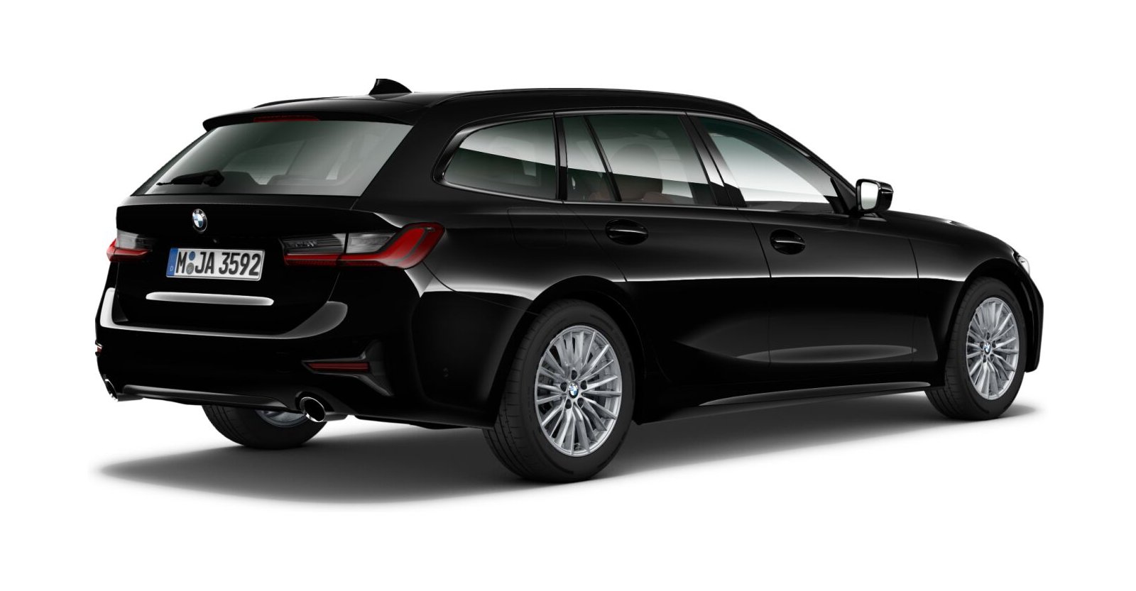 BMW BMW 3er in Schwarz von hinten BMW BMW 3er in Schwarz von hinten