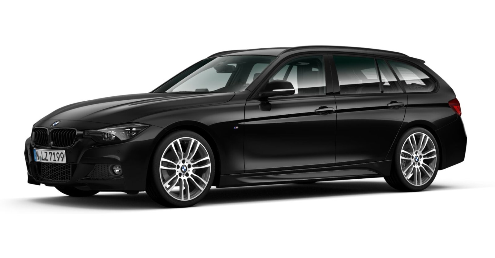 BMW BMW 3er in Schwarz von vorne
