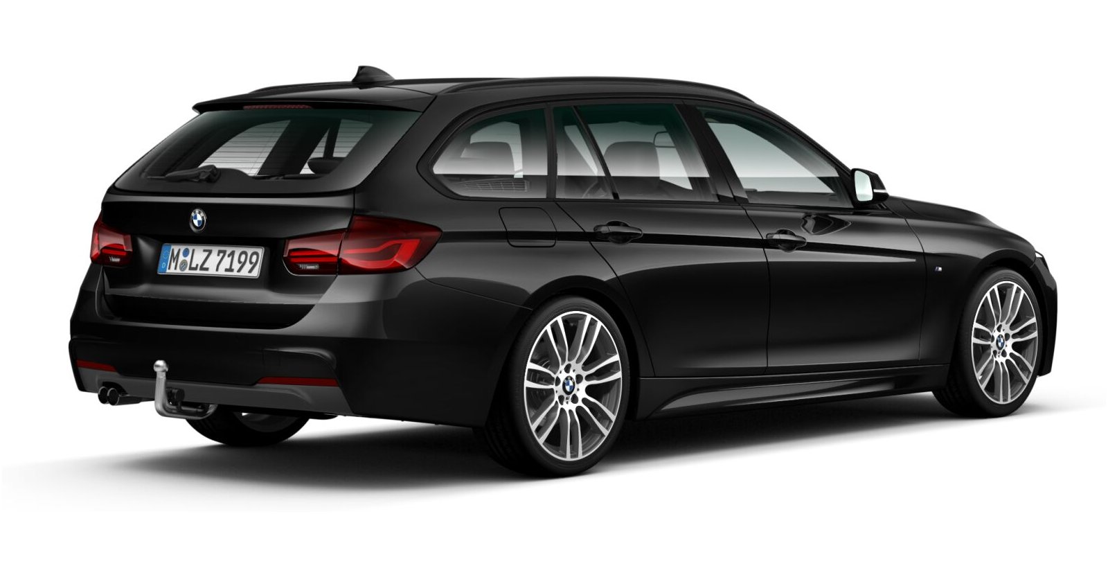 BMW BMW 3er in Schwarz von hinten