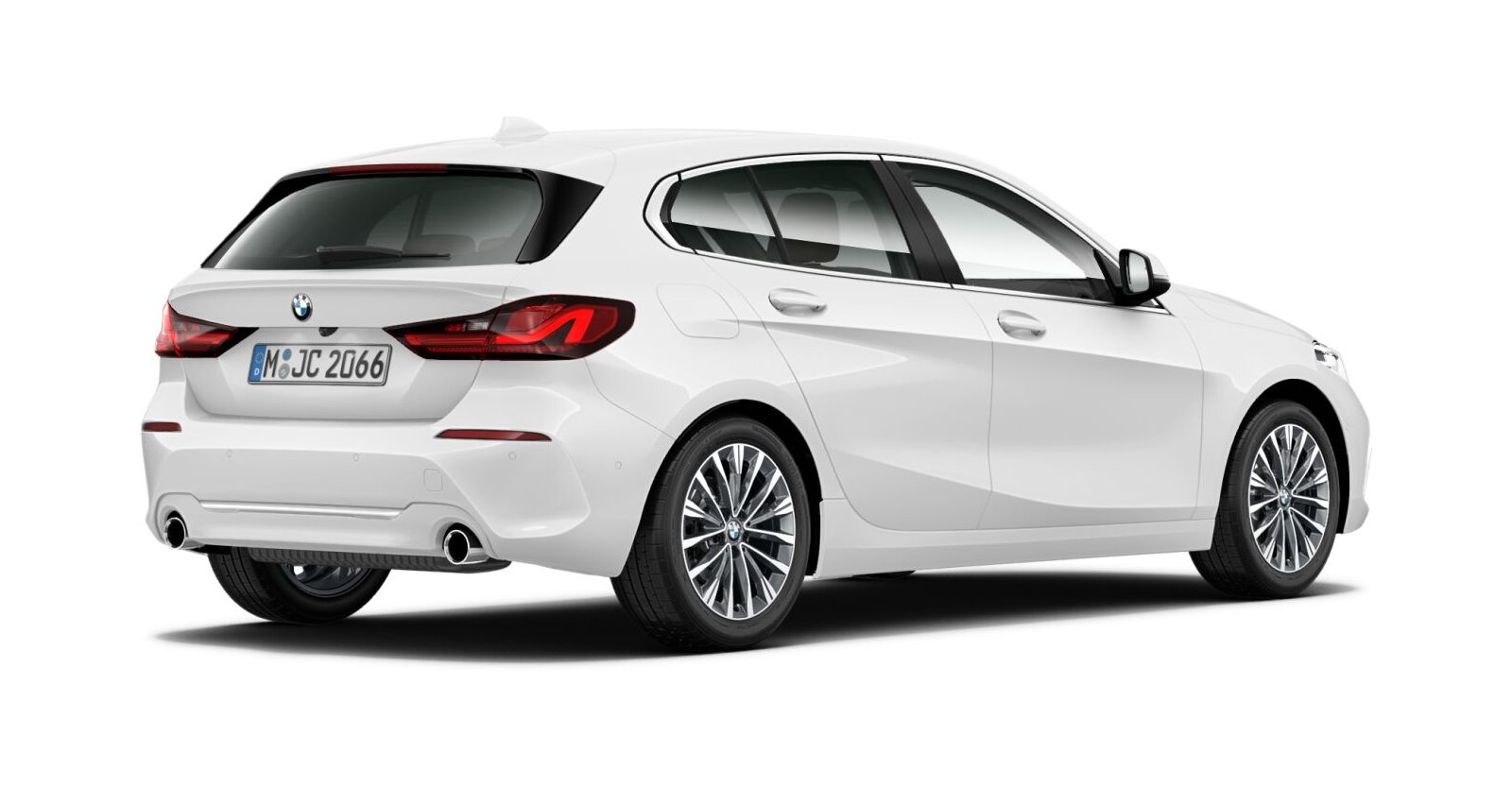 BMW BMW 1er in Weiß von hinten BMW BMW 1er in Weiß von hinten
