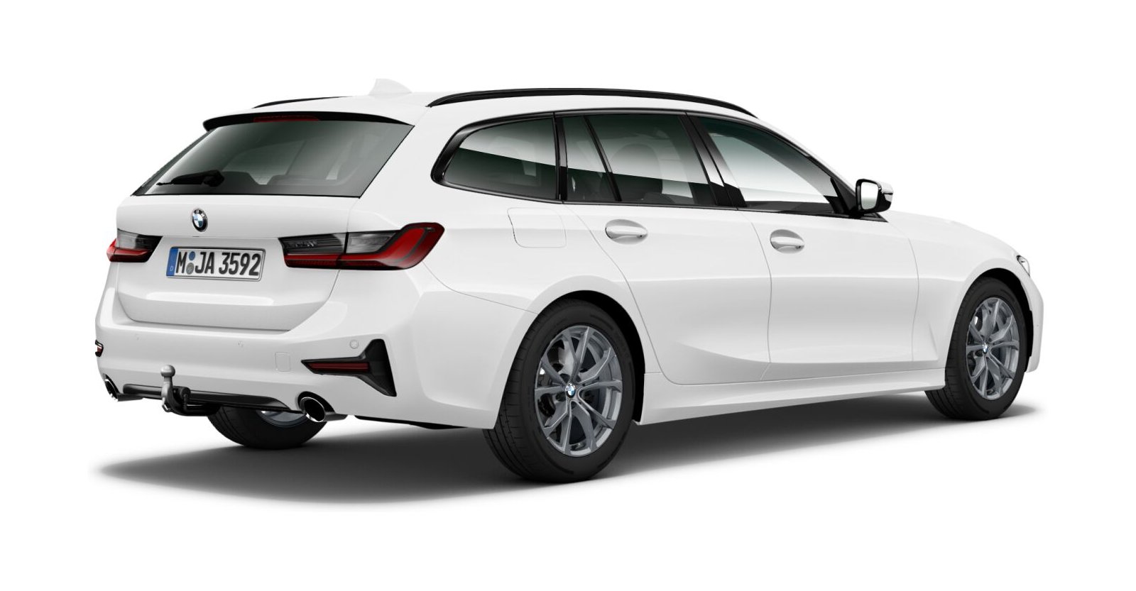 BMW BMW 3er in Weiß von hinten BMW BMW 3er in Weiß von hinten