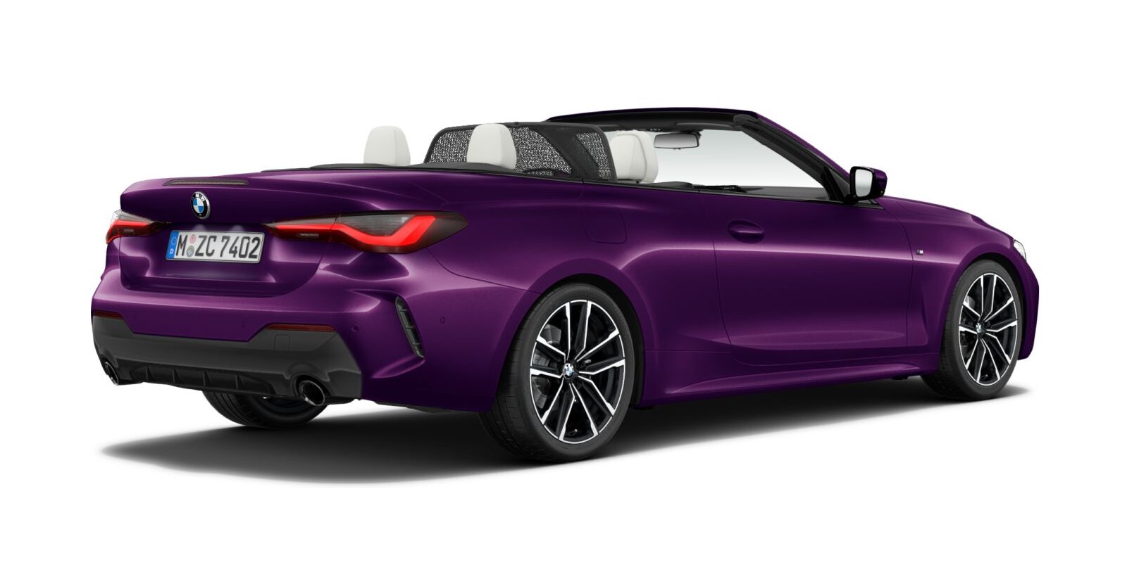 BMW BMW 4er in Lila von hinten BMW BMW 4er in Lila von hinten