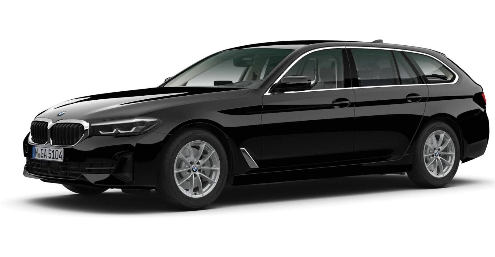 BMW 520i Touring in Schwarz von vorne