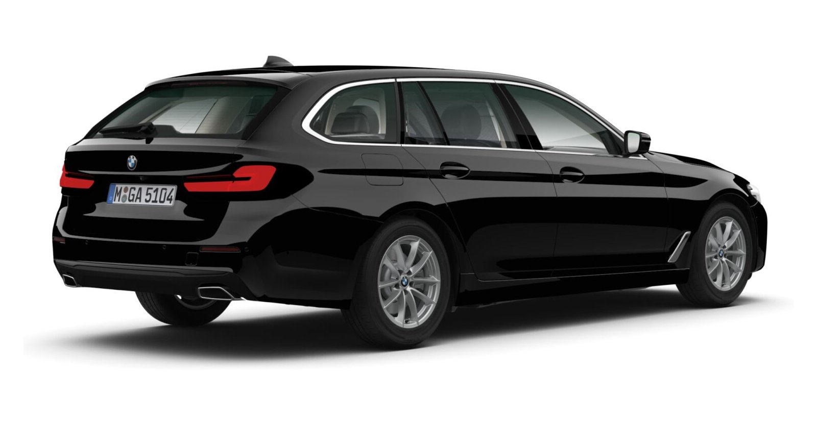 BMW BMW 5er in Schwarz von hinten