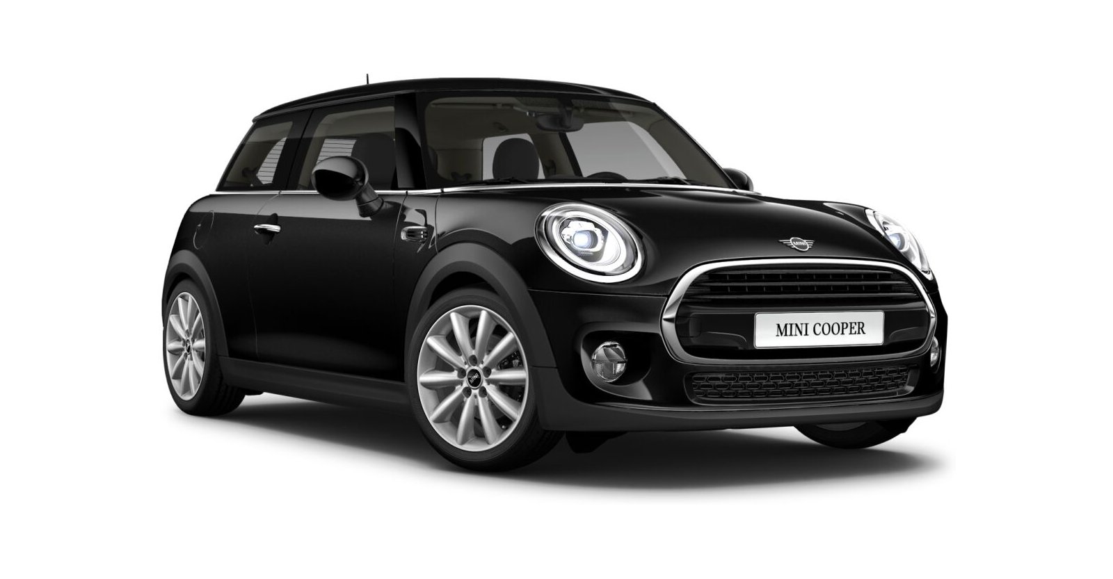 MINI Cooper 3-Türer in Schwarz von vorne MINI Cooper 3-Türer in Schwarz von vorne