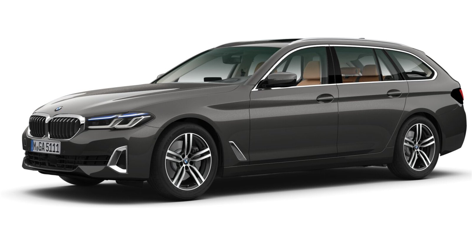 BMW 530d xDrive Touring in Grau von vorne BMW 530d xDrive Touring in Grau von vorne