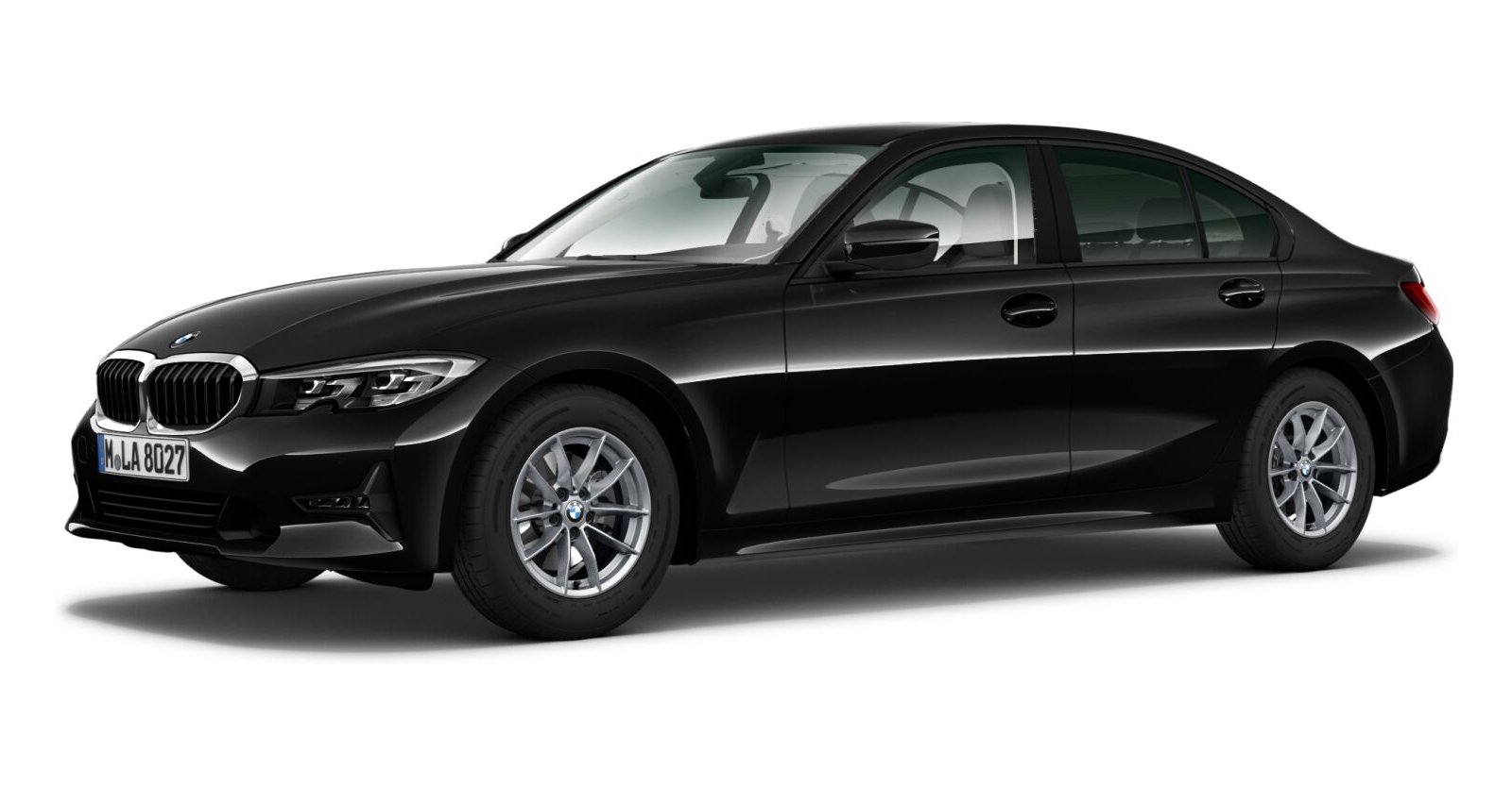 BMW BMW 3er in Schwarz von vorne BMW BMW 3er in Schwarz von vorne