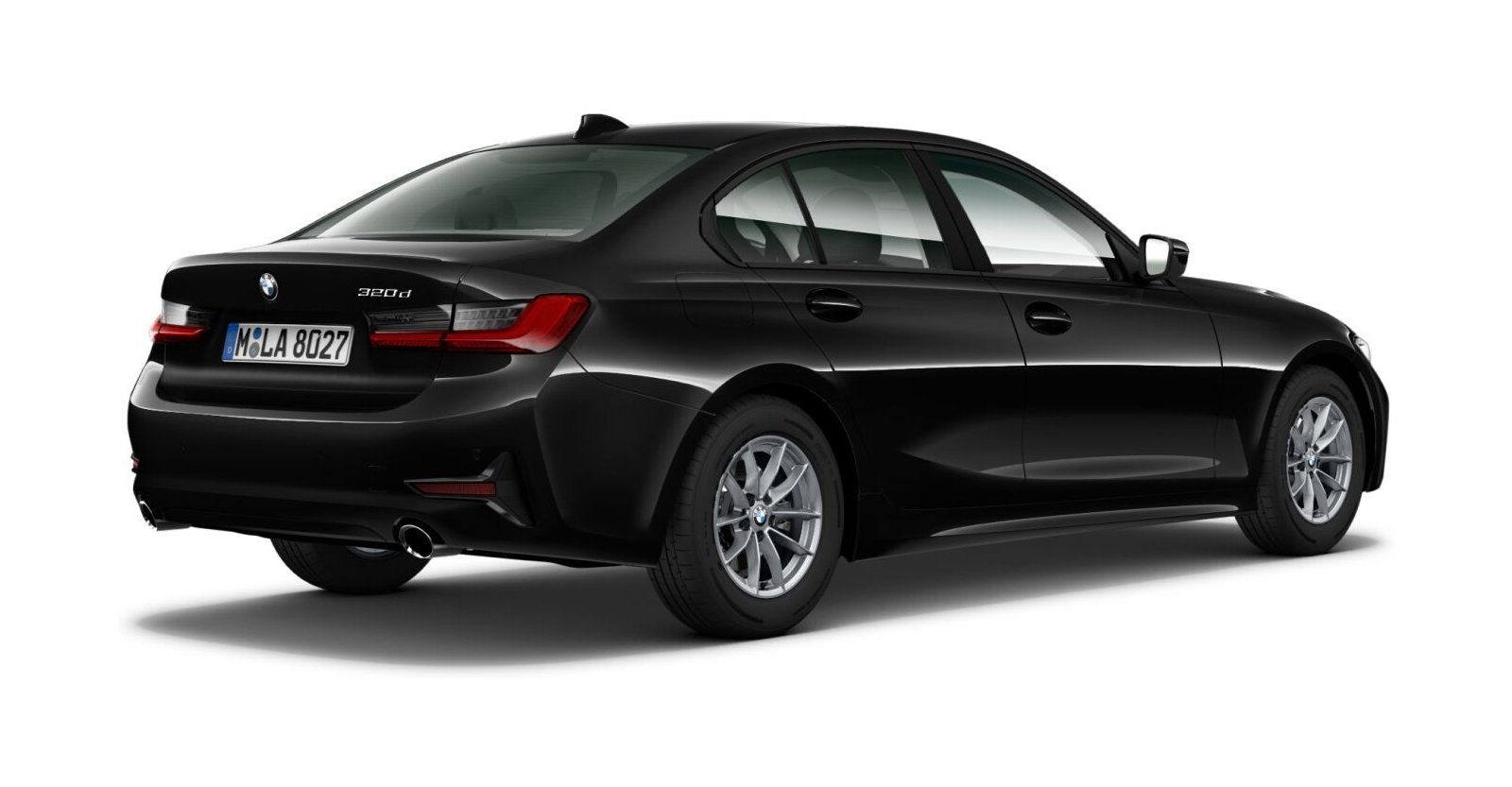 BMW BMW 3er in Schwarz von hinten BMW BMW 3er in Schwarz von hinten