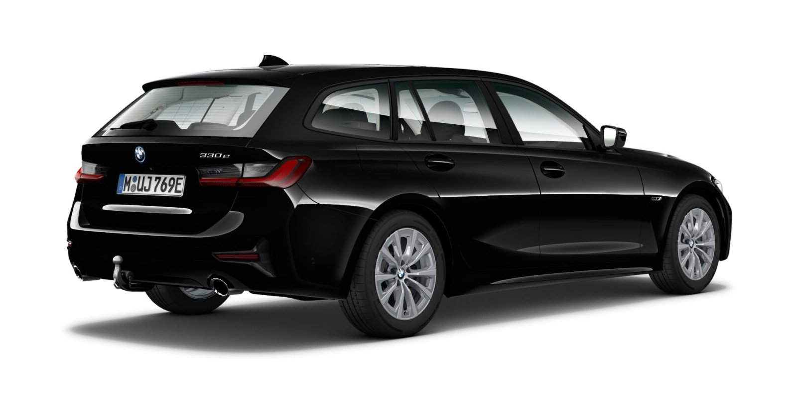 BMW BMW 3er in Schwarz von hinten