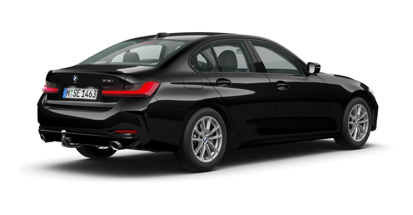 BMW BMW 3er in Schwarz von hinten