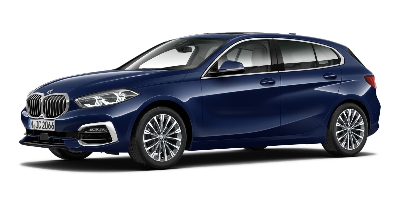 BMW 120d xDrive in Blau von vorne
