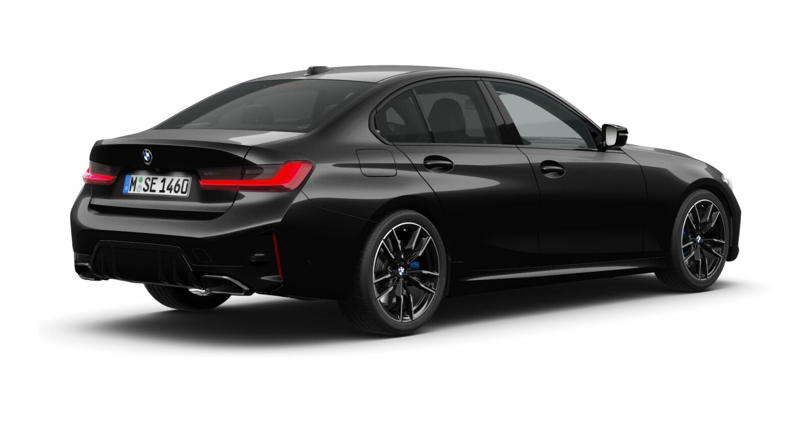 BMW BMW 3er in Schwarz von hinten BMW BMW 3er in Schwarz von hinten