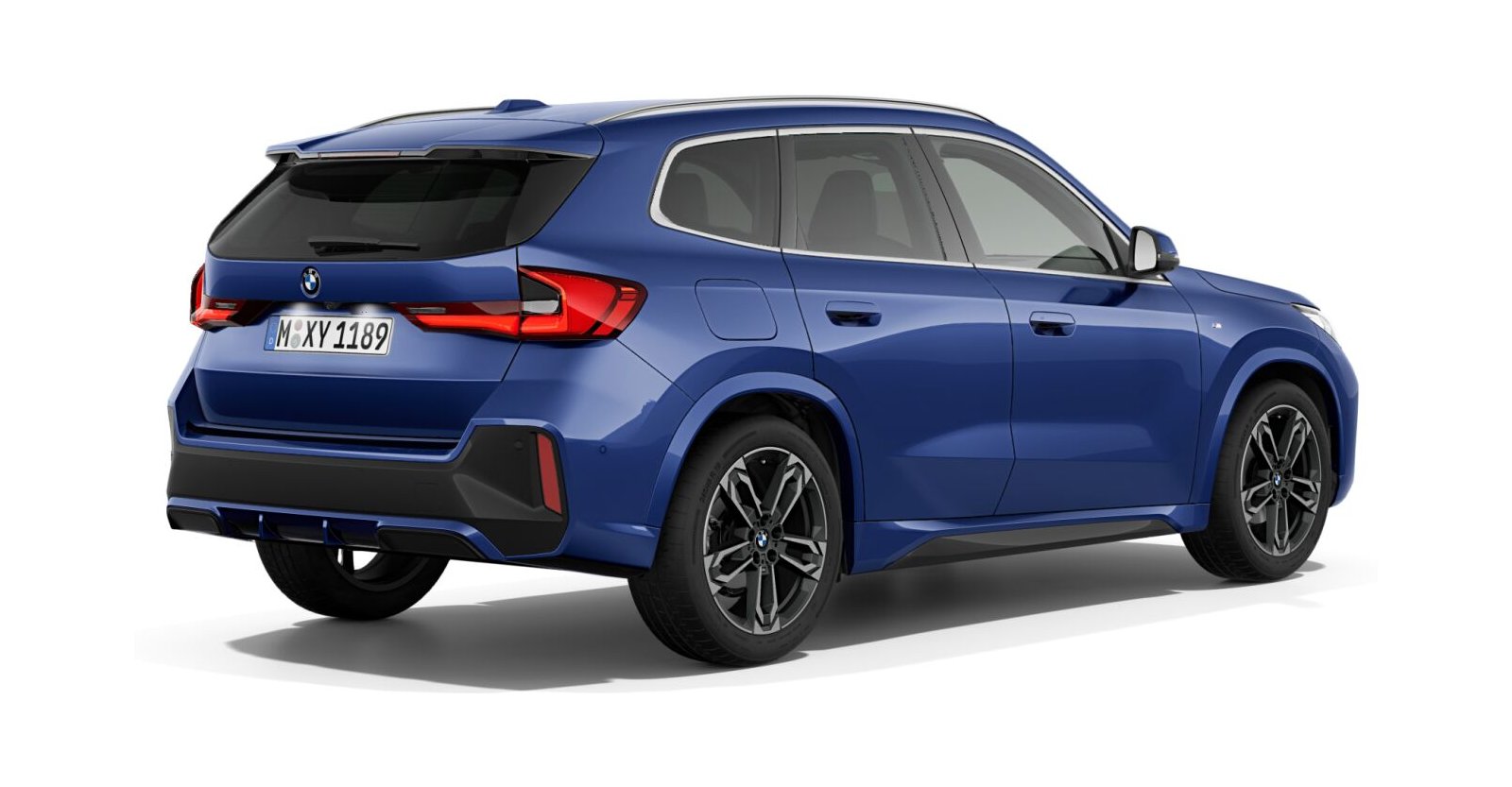 BMW BMW X in Blau von hinten BMW BMW X in Blau von hinten