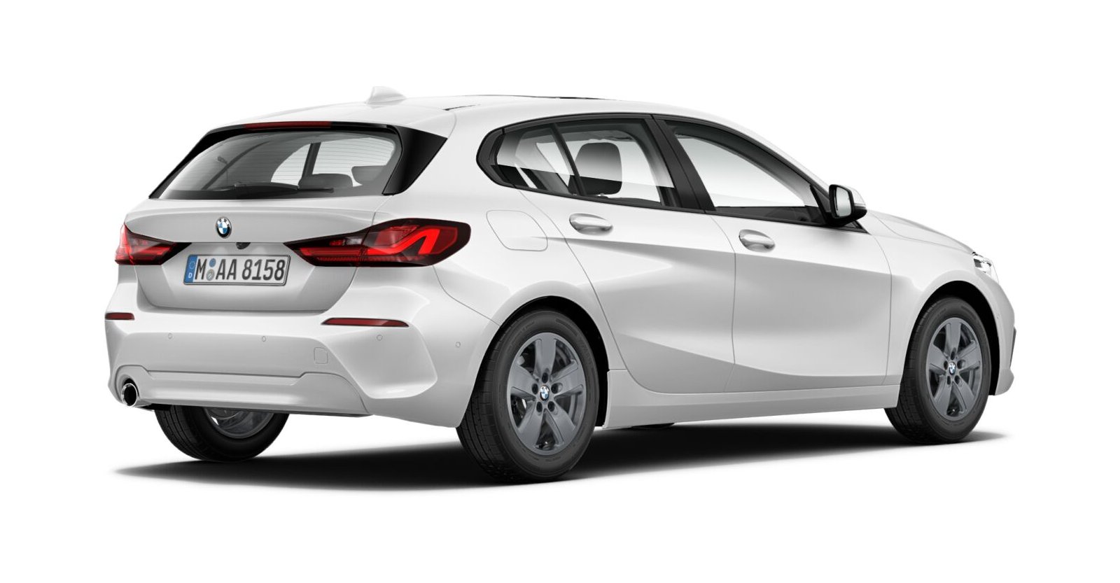 BMW BMW 1er in Weiß von hinten BMW BMW 1er in Weiß von hinten