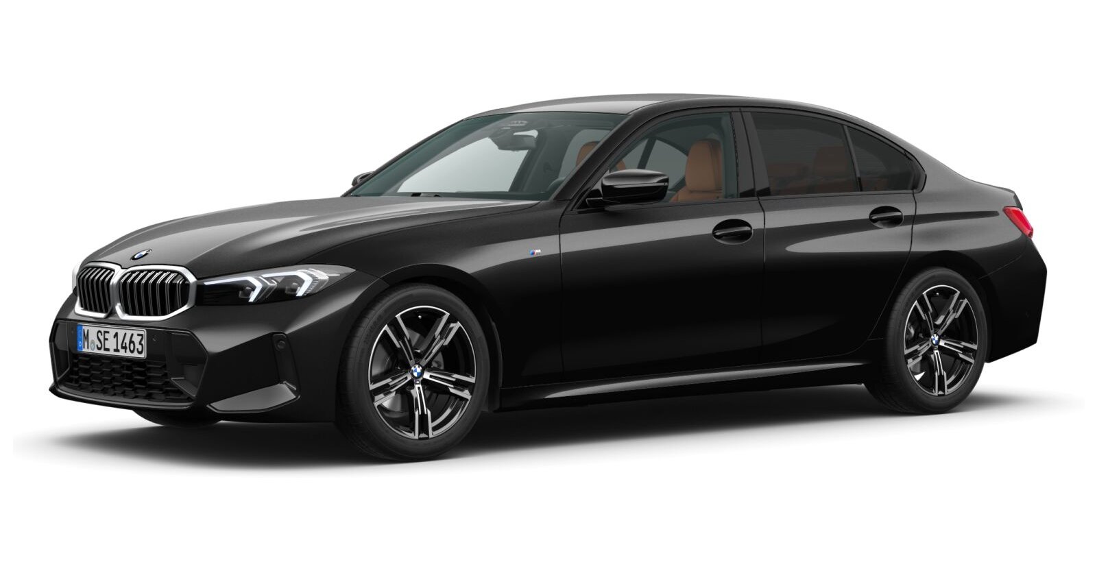 BMW 320i Limousine in Schwarz von vorne