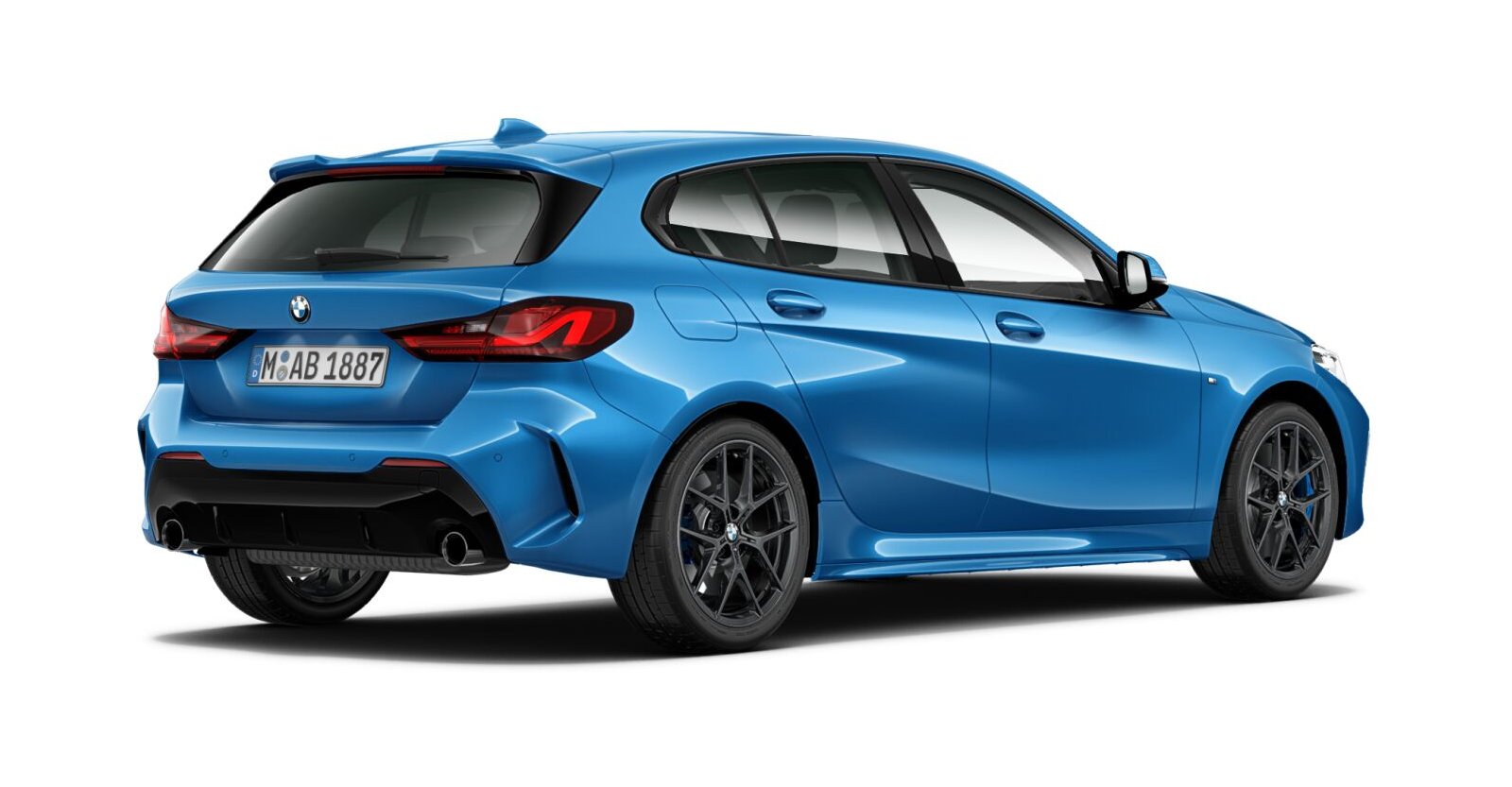 BMW BMW 1er in Blau von hinten BMW BMW 1er in Blau von hinten