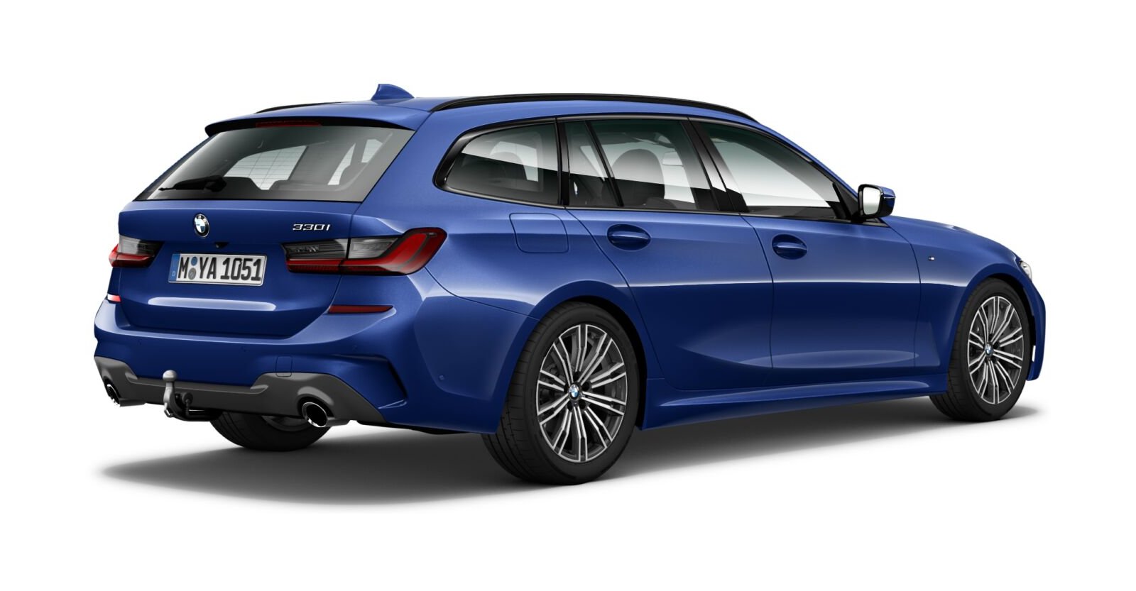 BMW BMW 3er in Blau von hinten BMW BMW 3er in Blau von hinten