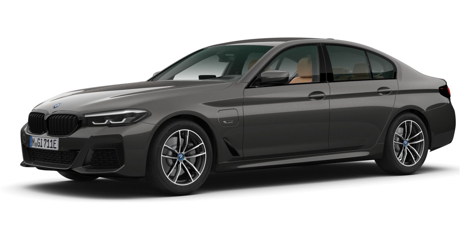 BMW 530e Limousine in Grau von vorne BMW 530e Limousine in Grau von vorne