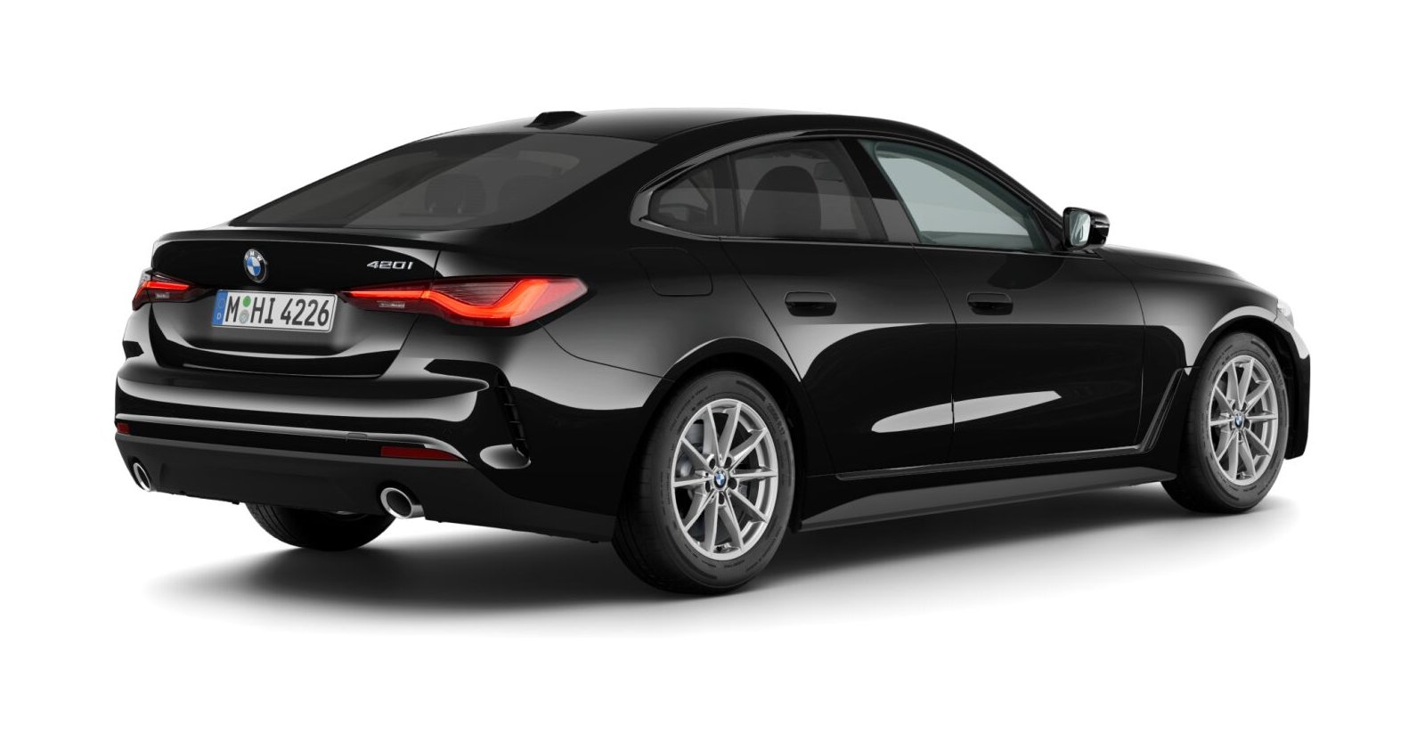 BMW BMW 4er in Schwarz von hinten