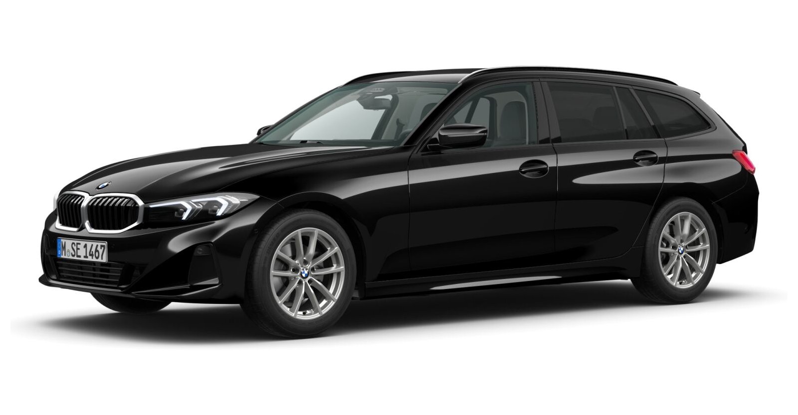 BMW BMW 3er in Schwarz von vorne