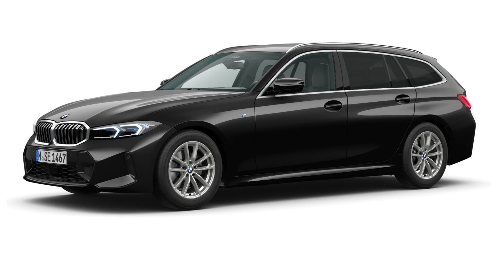 BMW BMW 3er in Schwarz von vorne BMW BMW 3er in Schwarz von vorne
