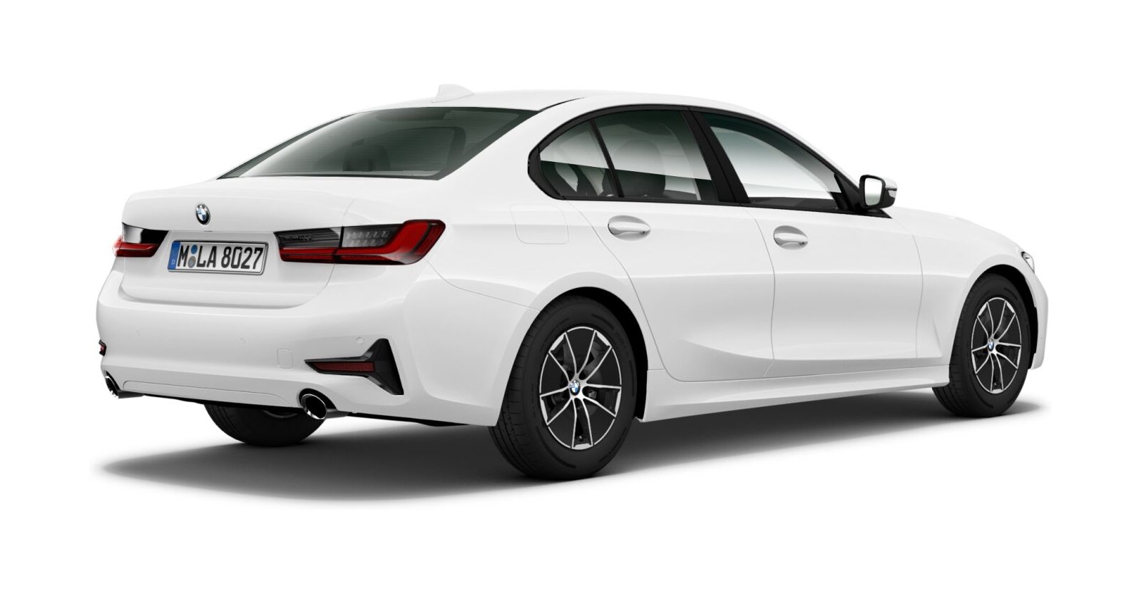 BMW BMW 3er in Weiß von hinten BMW BMW 3er in Weiß von hinten