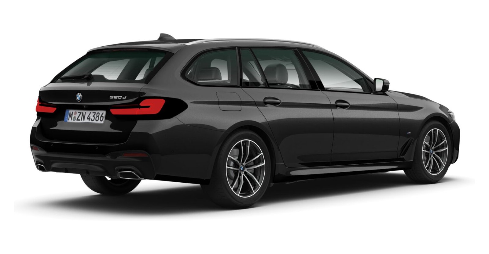 BMW BMW 5er in Schwarz von hinten