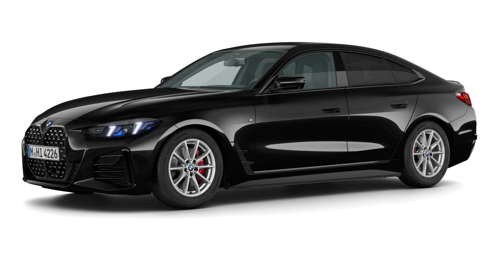 BMW 420d Gran Coupé in Schwarz von vorne BMW 420d Gran Coupé in Schwarz von vorne
