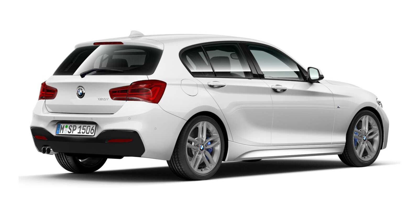 BMW BMW 1er in Weiß von hinten BMW BMW 1er in Weiß von hinten