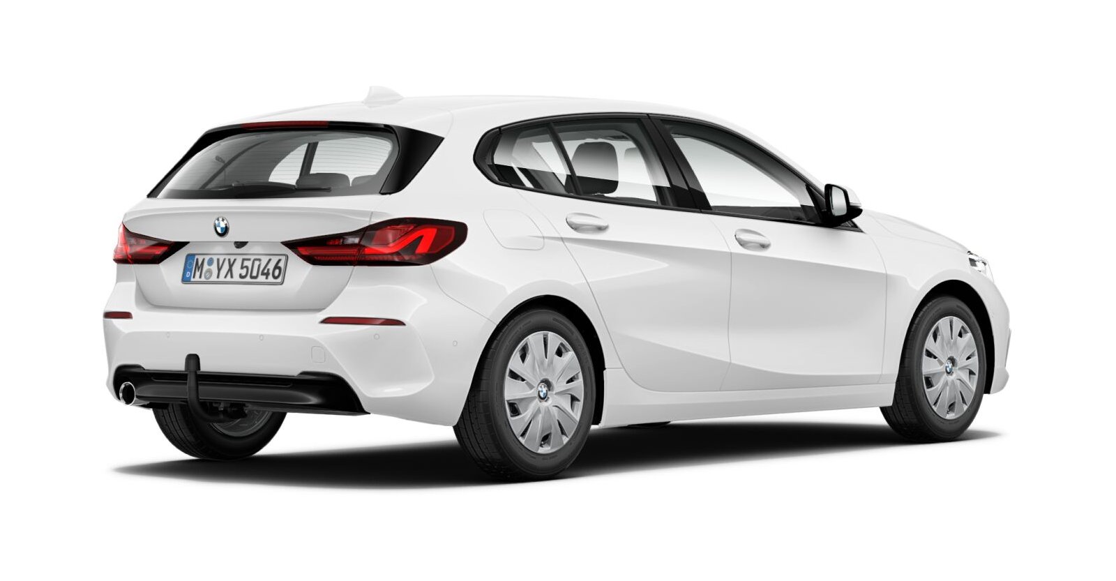 BMW BMW 1er in Weiß von hinten BMW BMW 1er in Weiß von hinten