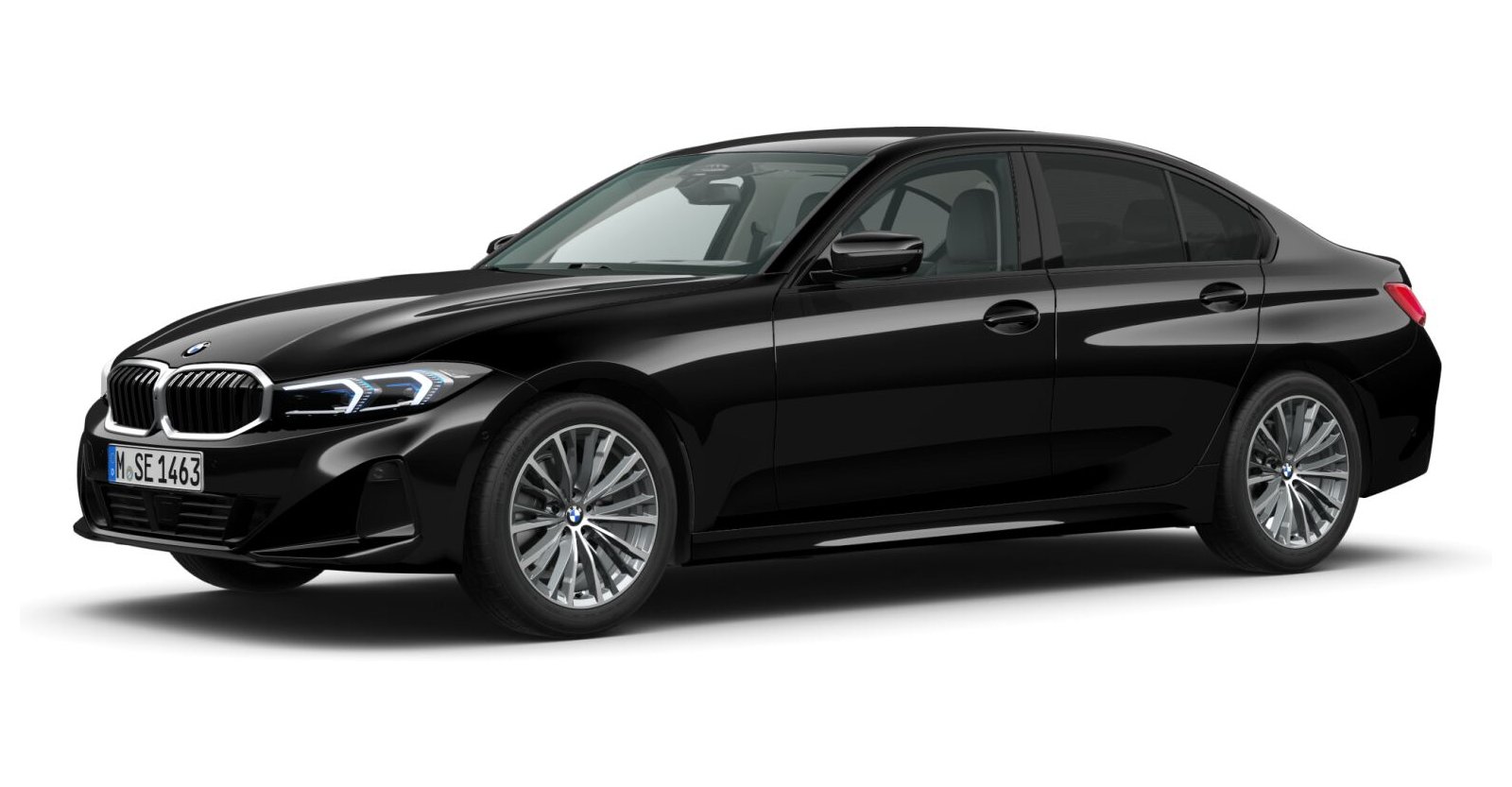 BMW BMW 3er in Schwarz von vorne BMW BMW 3er in Schwarz von vorne