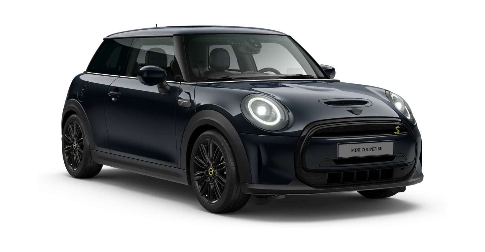MINI Cooper SE in Schwarz von vorne