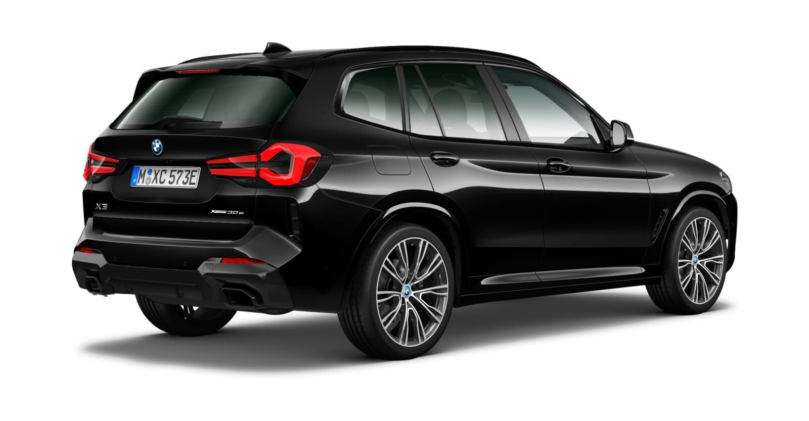 BMW BMW X in Schwarz von hinten