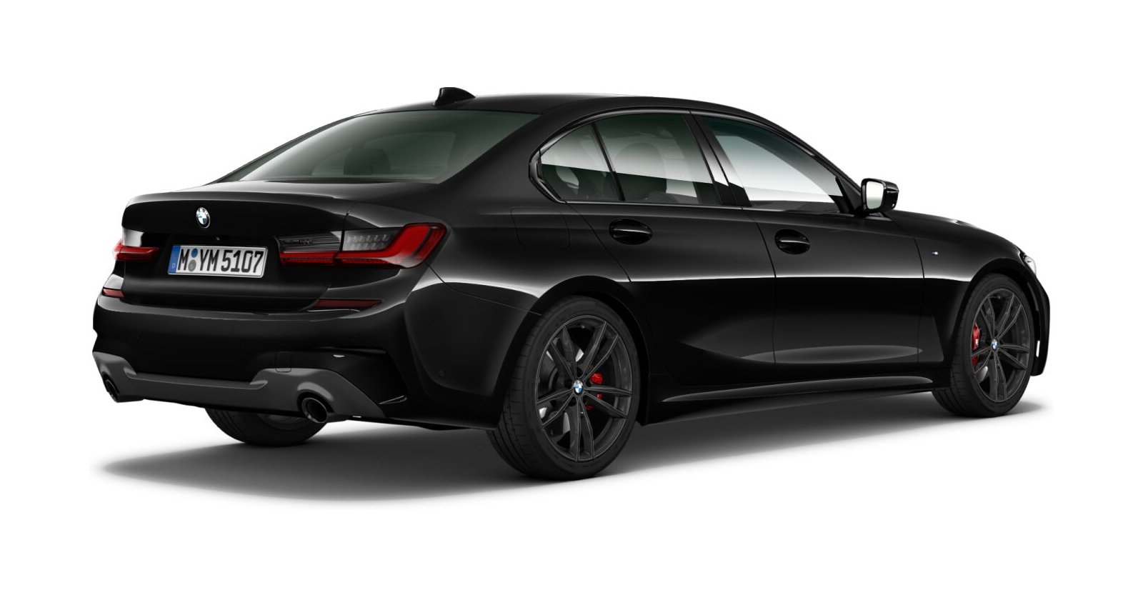 BMW BMW 3er in Schwarz von hinten
