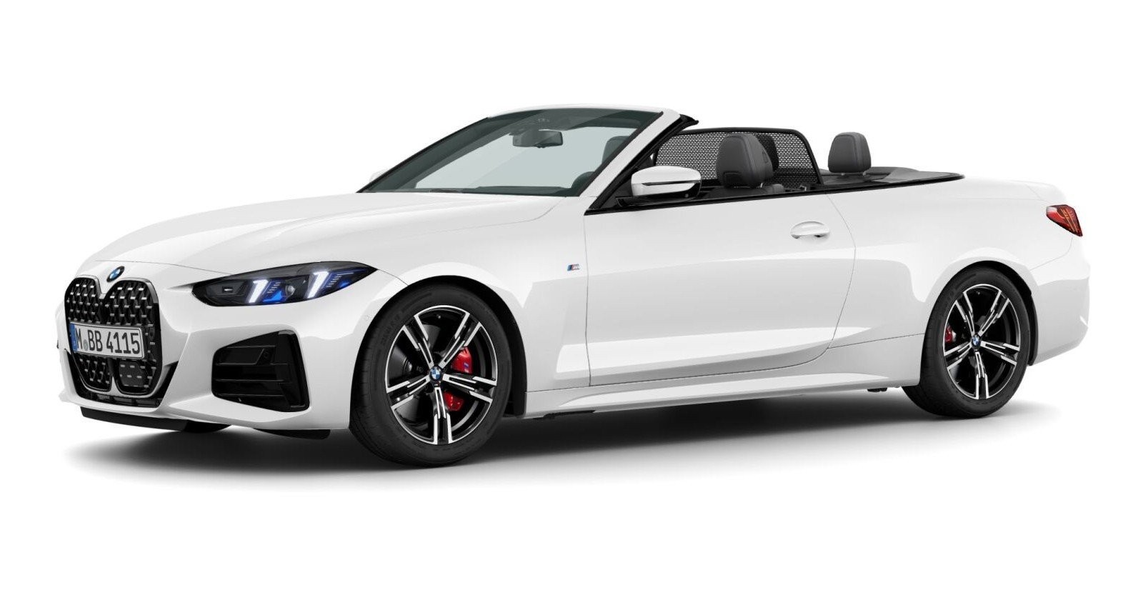 BMW 420d Cabrio in Weiß von vorne BMW 420d Cabrio in Weiß von vorne