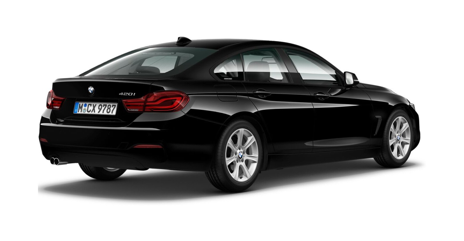 BMW BMW 4er in Schwarz von hinten