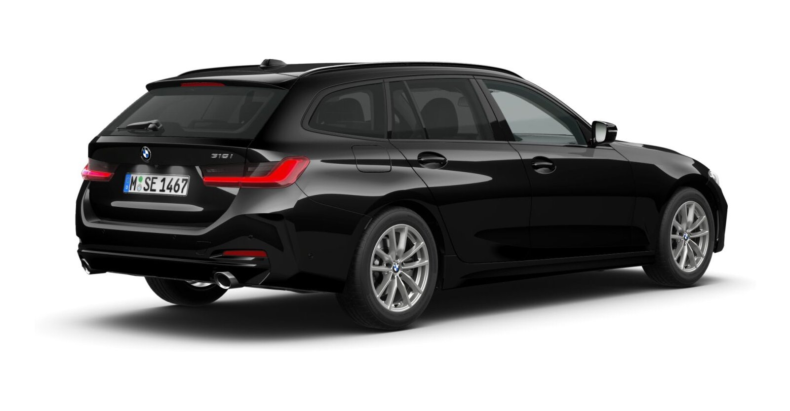 BMW BMW 3er in Schwarz von hinten BMW BMW 3er in Schwarz von hinten