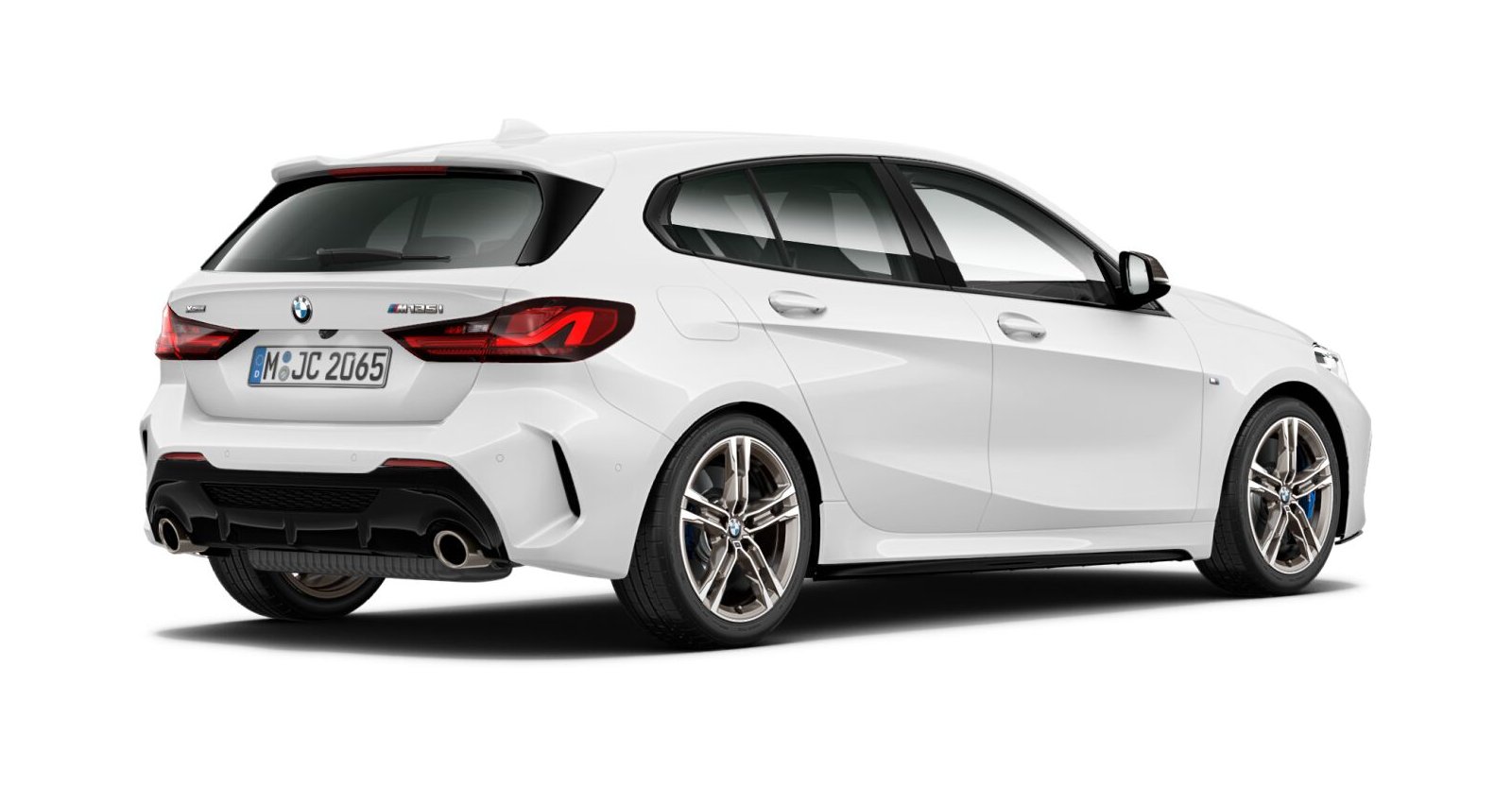BMW BMW 1er in Weiß von hinten BMW BMW 1er in Weiß von hinten