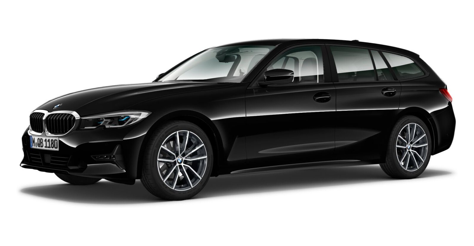 BMW BMW 3er in Schwarz von vorne BMW BMW 3er in Schwarz von vorne