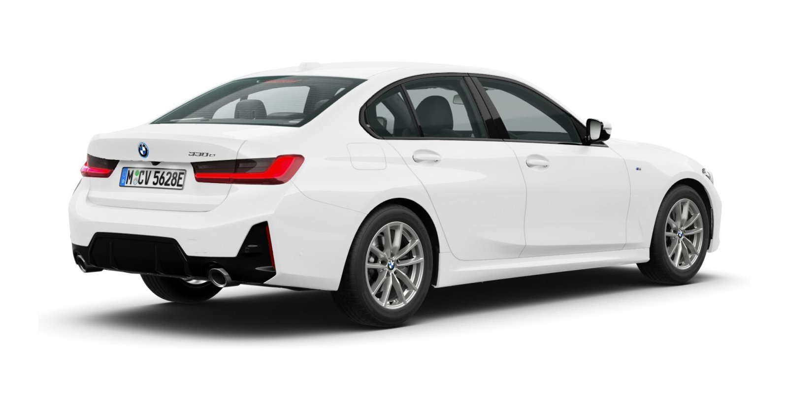 BMW BMW 3er in Weiß von hinten