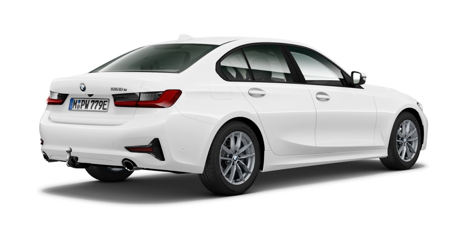 BMW BMW 3er in Weiß von hinten BMW BMW 3er in Weiß von hinten